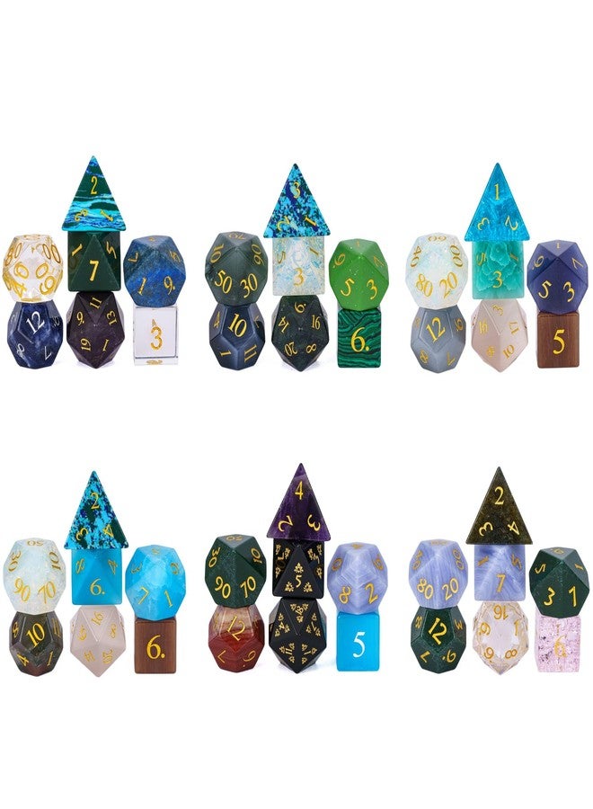 UDIXI Stone DND Dice Set, 7PCS Gemstone Dice with Gift Case Glass D&D Polyhedral for Role Playing Game and Other Tabletop Games - Image 3